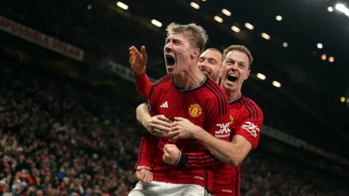 Rasmus Hojlund celebration