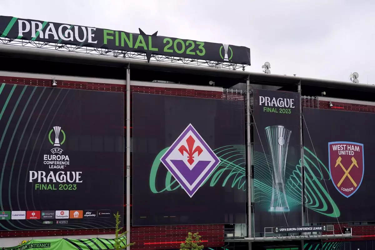 A general view of the Fortuna Arena ahead of the UEFA Europa Conference League Final between West Ham United and Fiorentina - June 2023