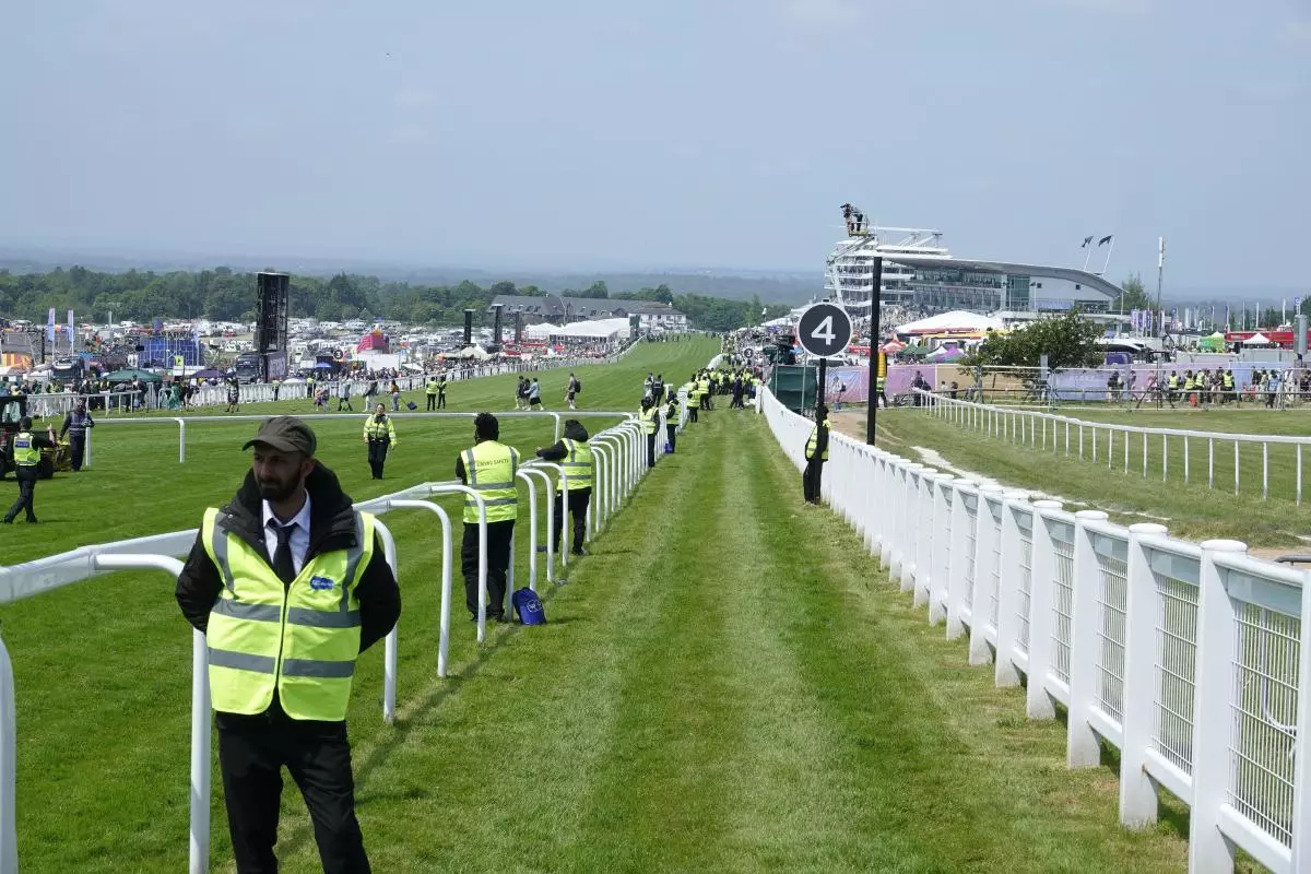 A huge security presence was in evidence following a disruption to the Derby at Epsom - June 3