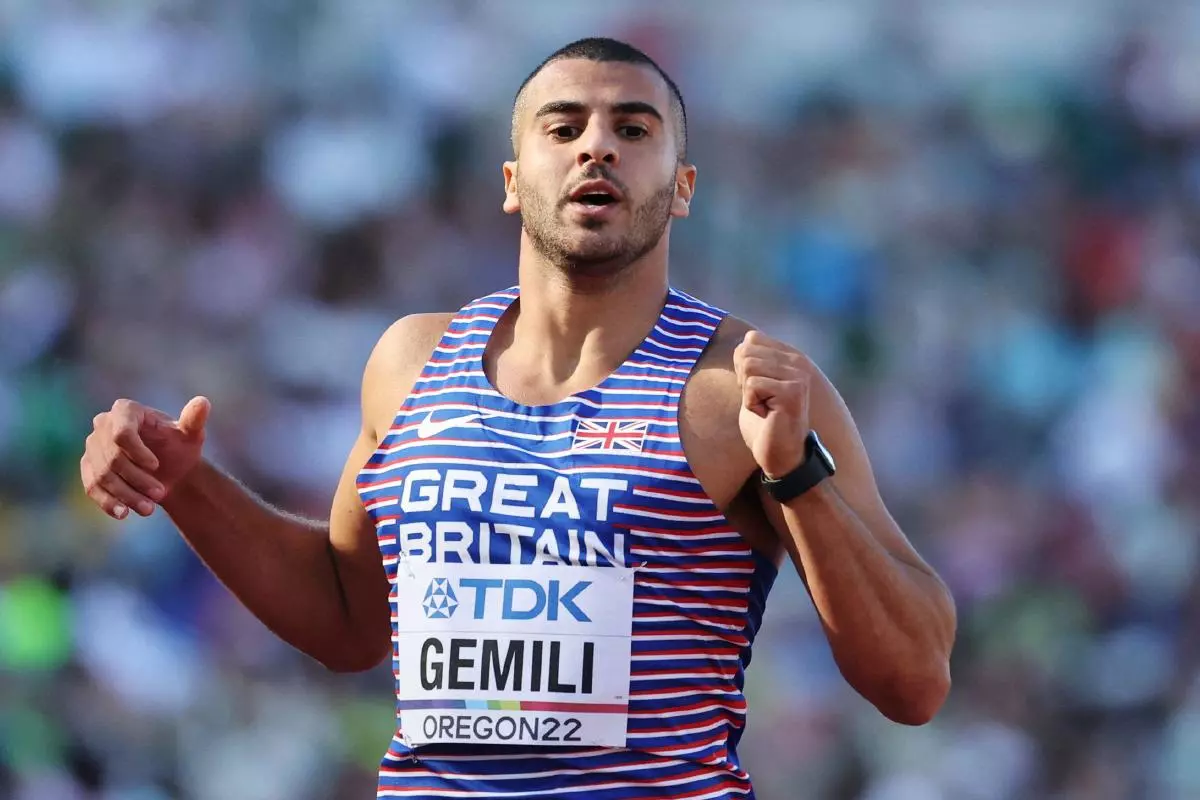 Adam Gemili reacts after the heat July 2022