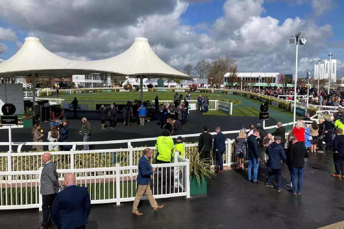 The paddock at Aintree on Grand National morning