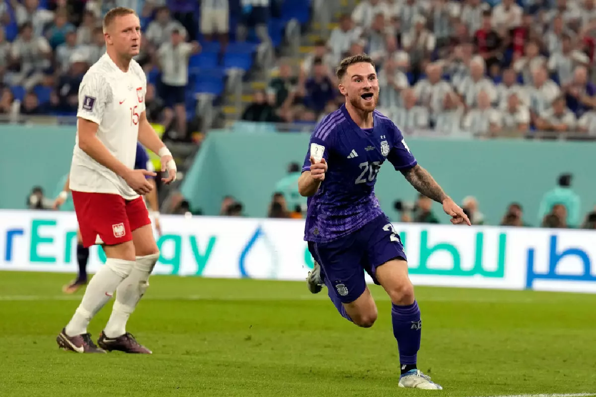 Alexis McAllister scores for Argentina vs Poland World Cup Nov 22