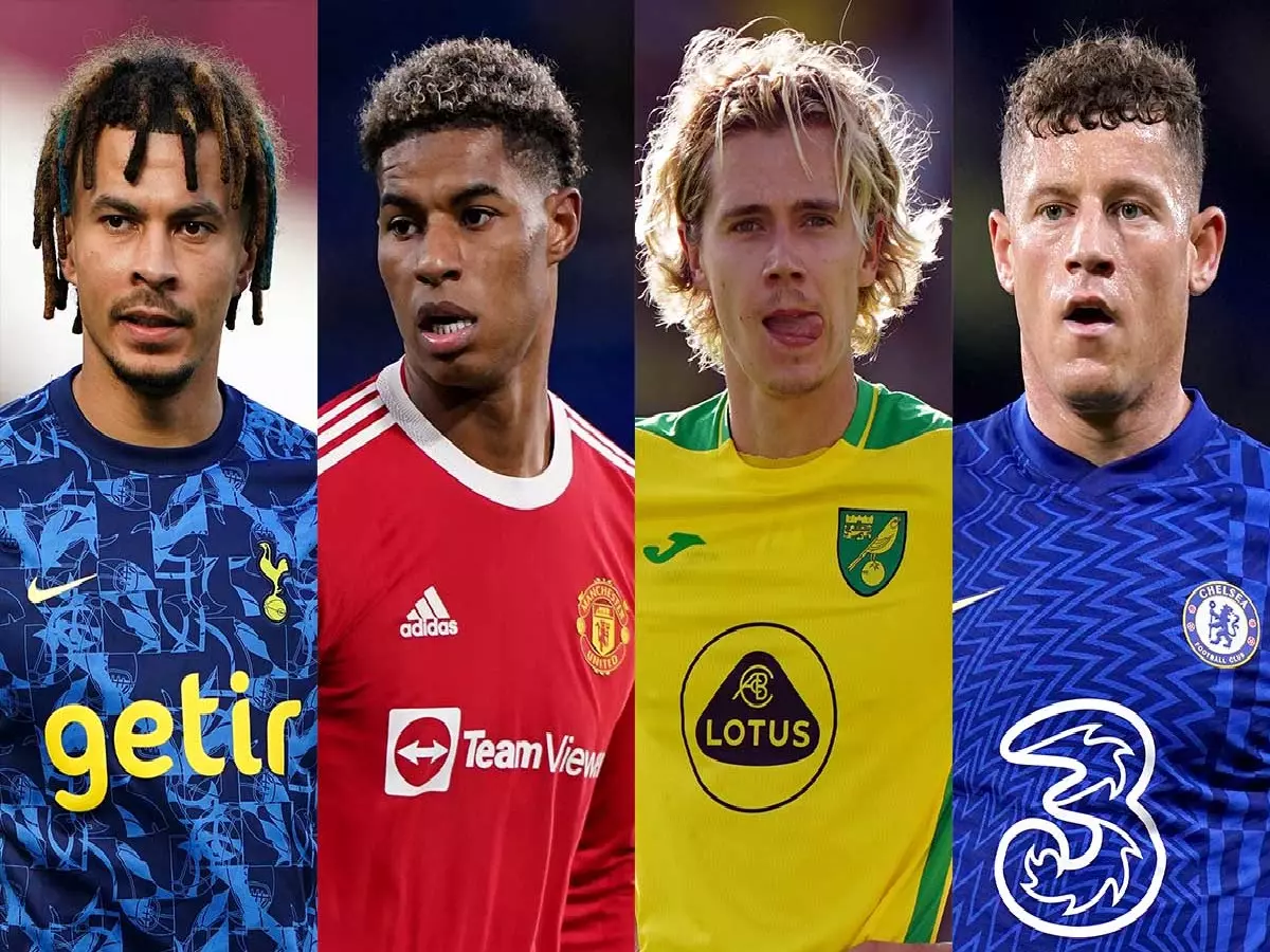 Dele Alli, Marcus Rashford, Todd Cantwell, and Ross Barkley