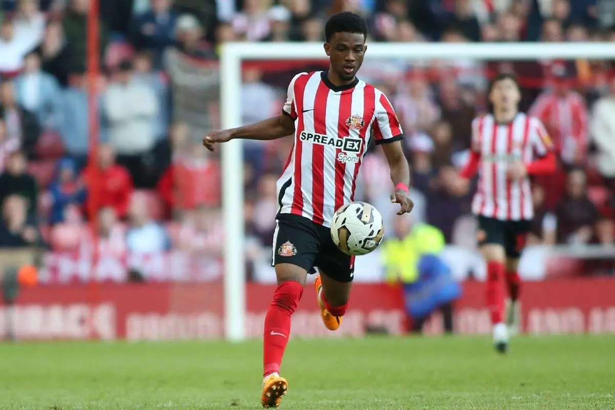 Amad Diallo playing for Sunderland, May 2023