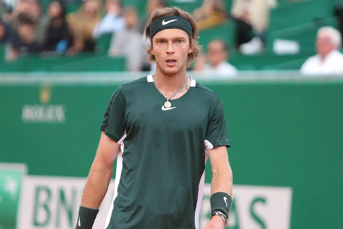 Andrey Rublev looks on