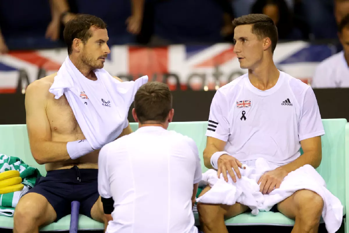 Andy Murray and Joe Salisbury in action at the Davis Cup - Sep 2022