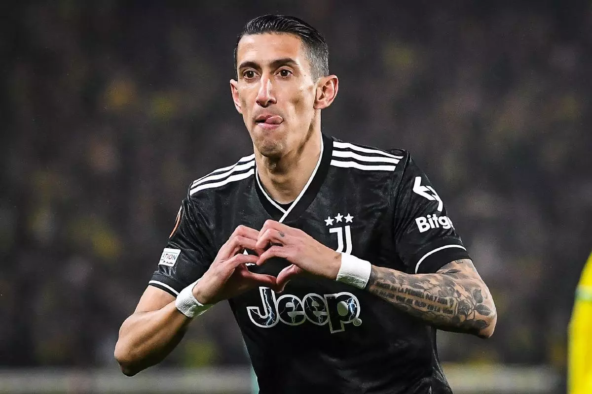 Angel Di Maria of Juventus celebrates his goal