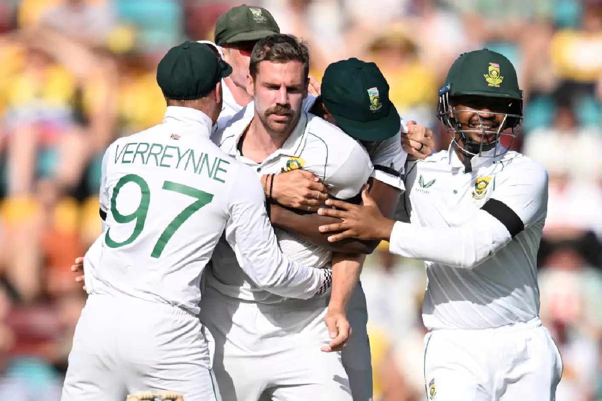 Anrich Nortje celebrates