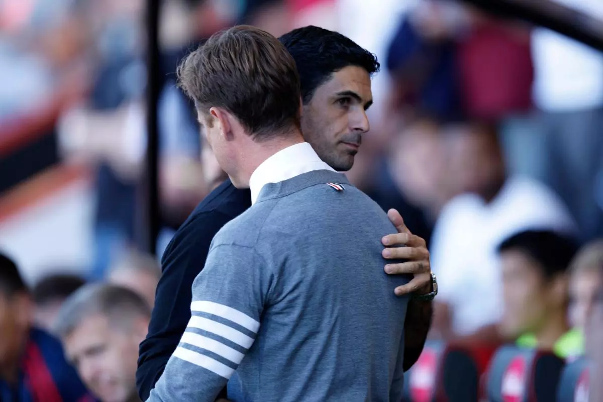 Arsenal manager Mikel Arteta (left) and Bournemouth manager Scott Parker