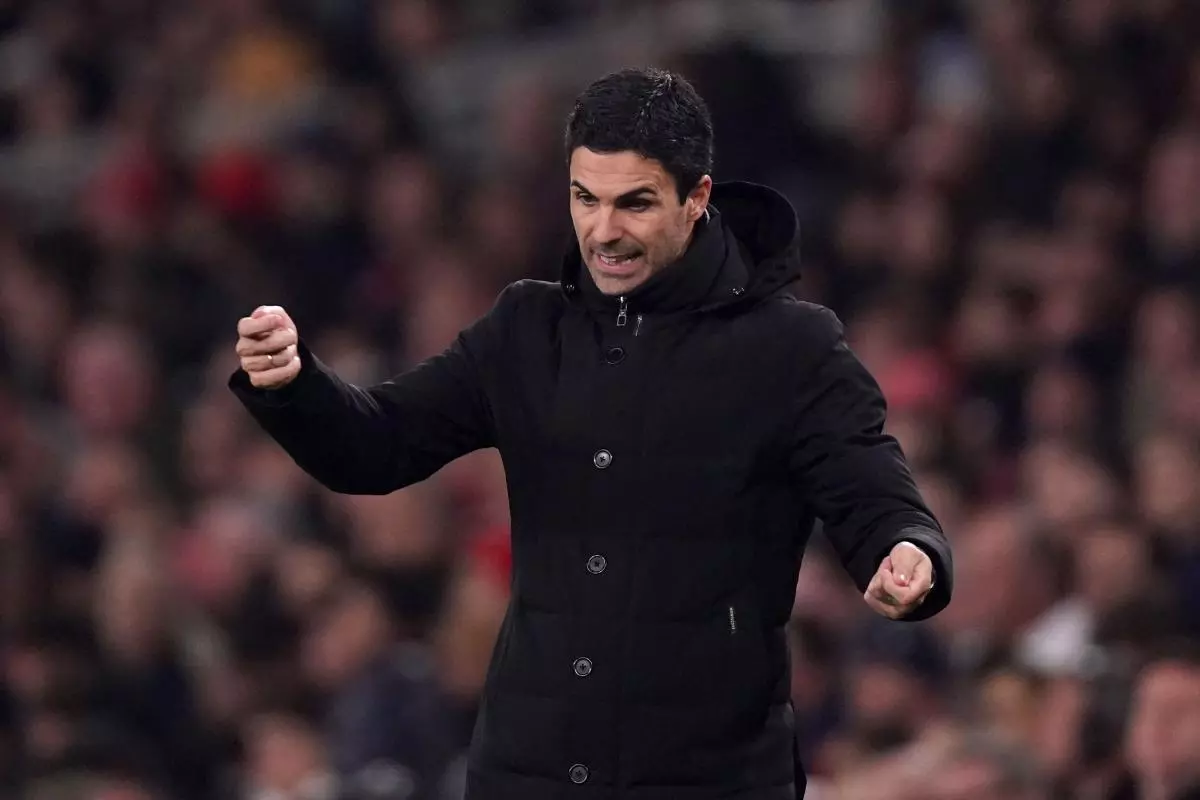 Arsenal manager Mikel Arteta reacts on the touchline