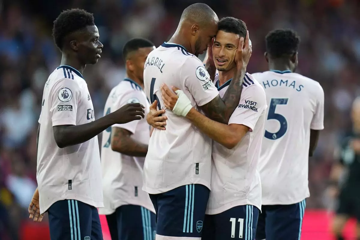 Arsenal's Gabriel Martinelli celebrates scoring