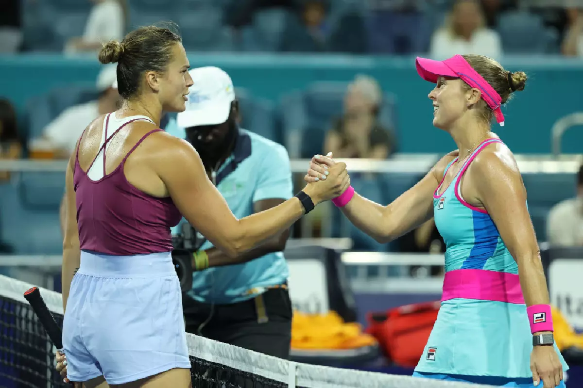 Aryna Sabalenka defeats Shelby Rogers at the Miami Open - Mar 2023