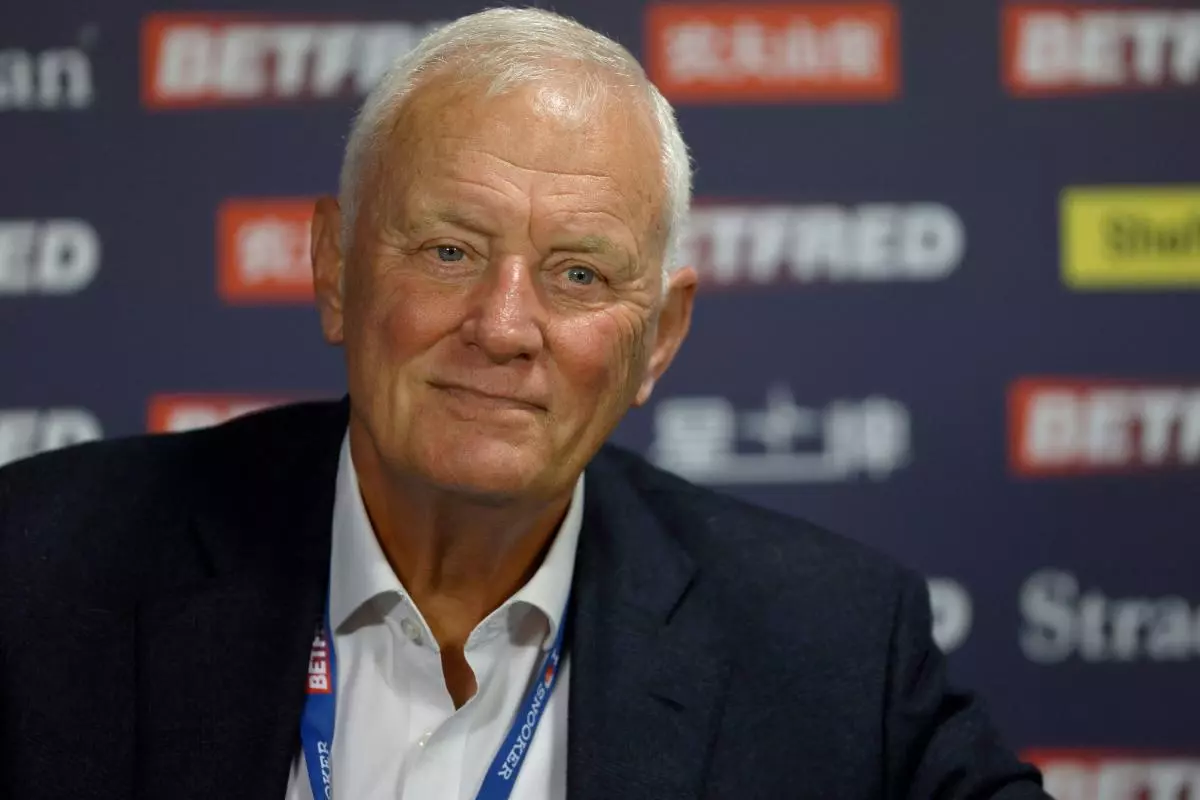 Barry Hearn in the interview room during day one at The Crucible, Sheffield - April 2023