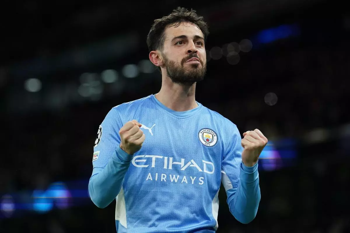 Man City star Bernardo Silva celebrates against Real Madrid