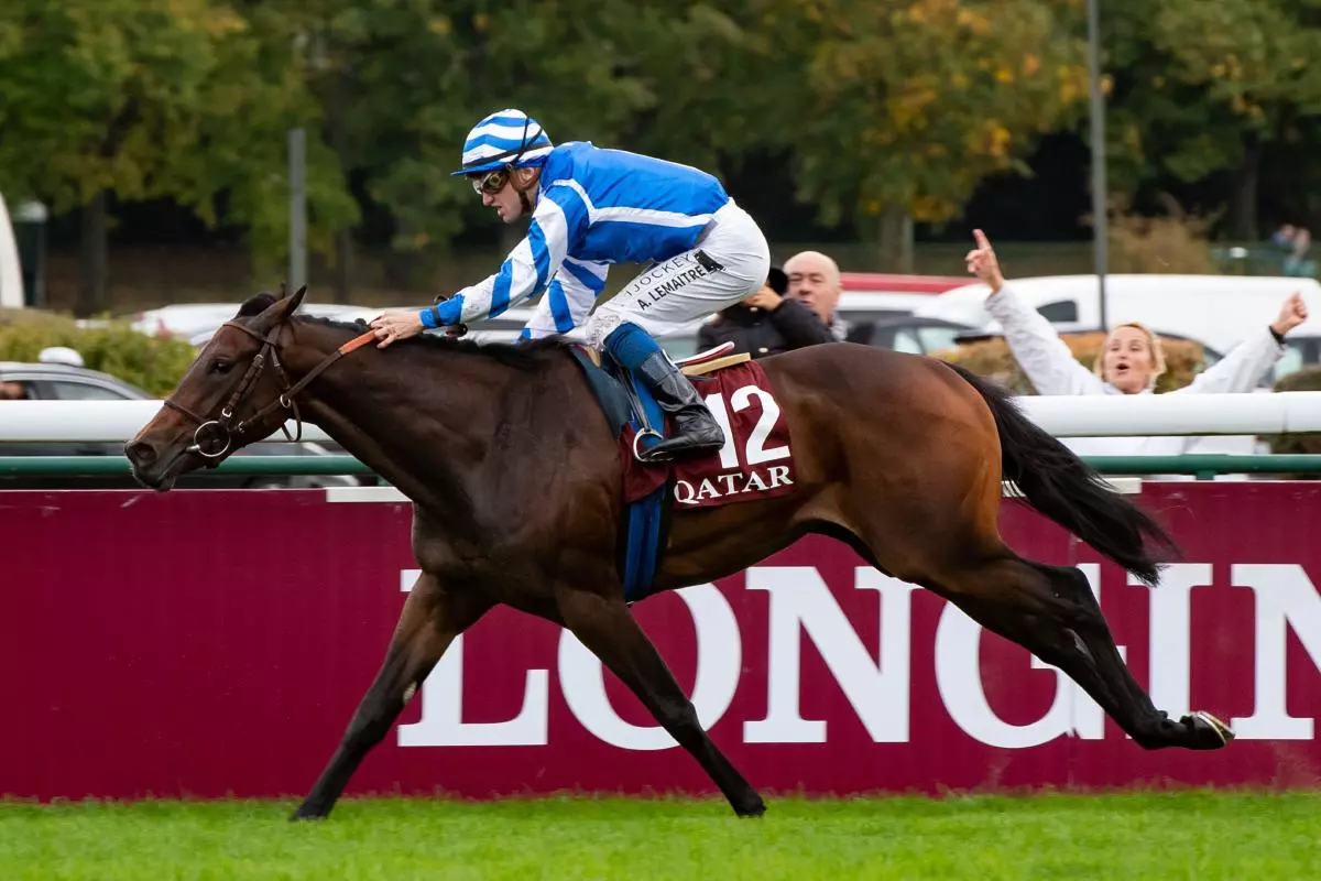 Blue Rose Cen and A.Lemaitre win the Qatar Prix Marcel Boussac for trainer Chr. Head and owner Yeguda Centurion SLU