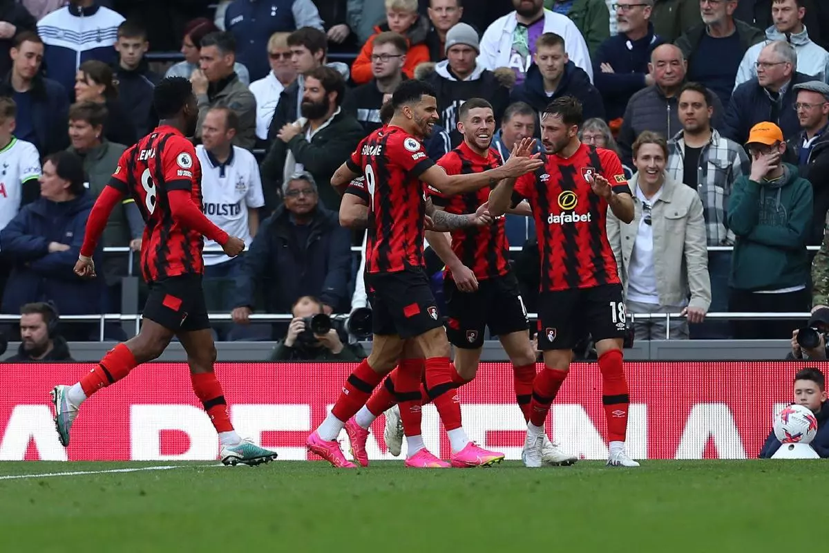 Bournemouth celebrate win over Tottenham 15 Apr 2023