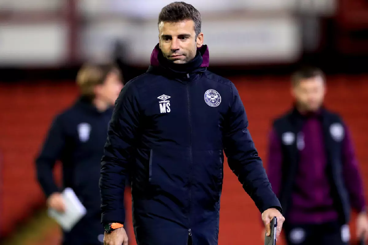 Brentford’s goalkeeping coach Manu Sotelo