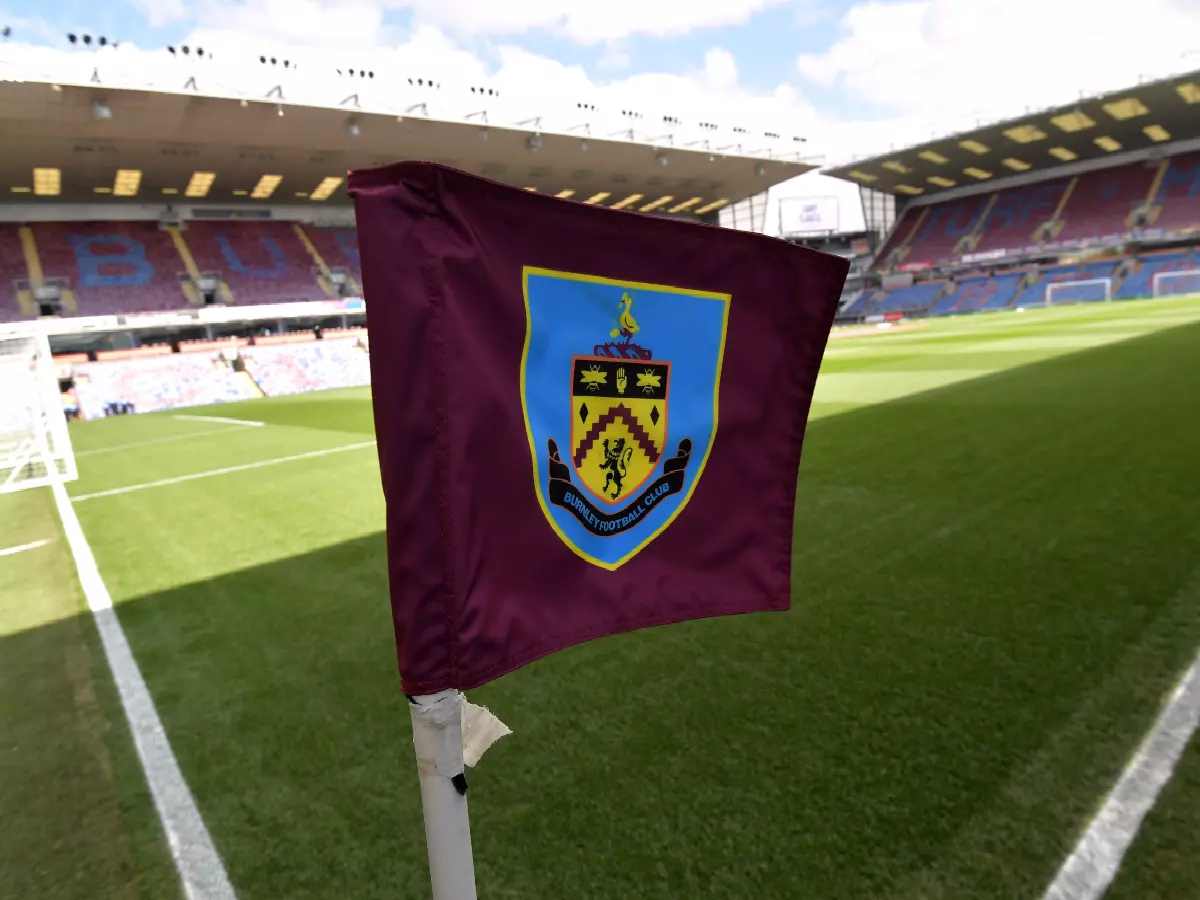The corner flag flying at Burnley's Turf Moor