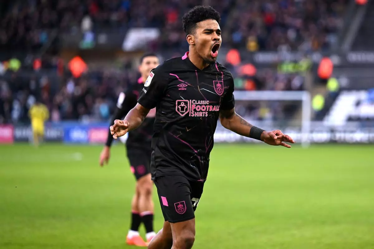 Burnley's Ian Maatsen celebrates scoring