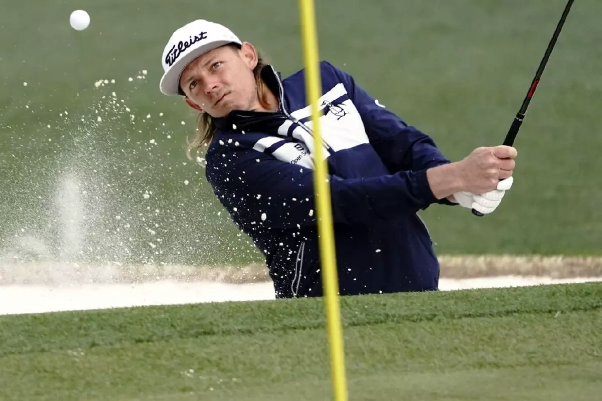 Cameron Smith in a bunker at Augusta