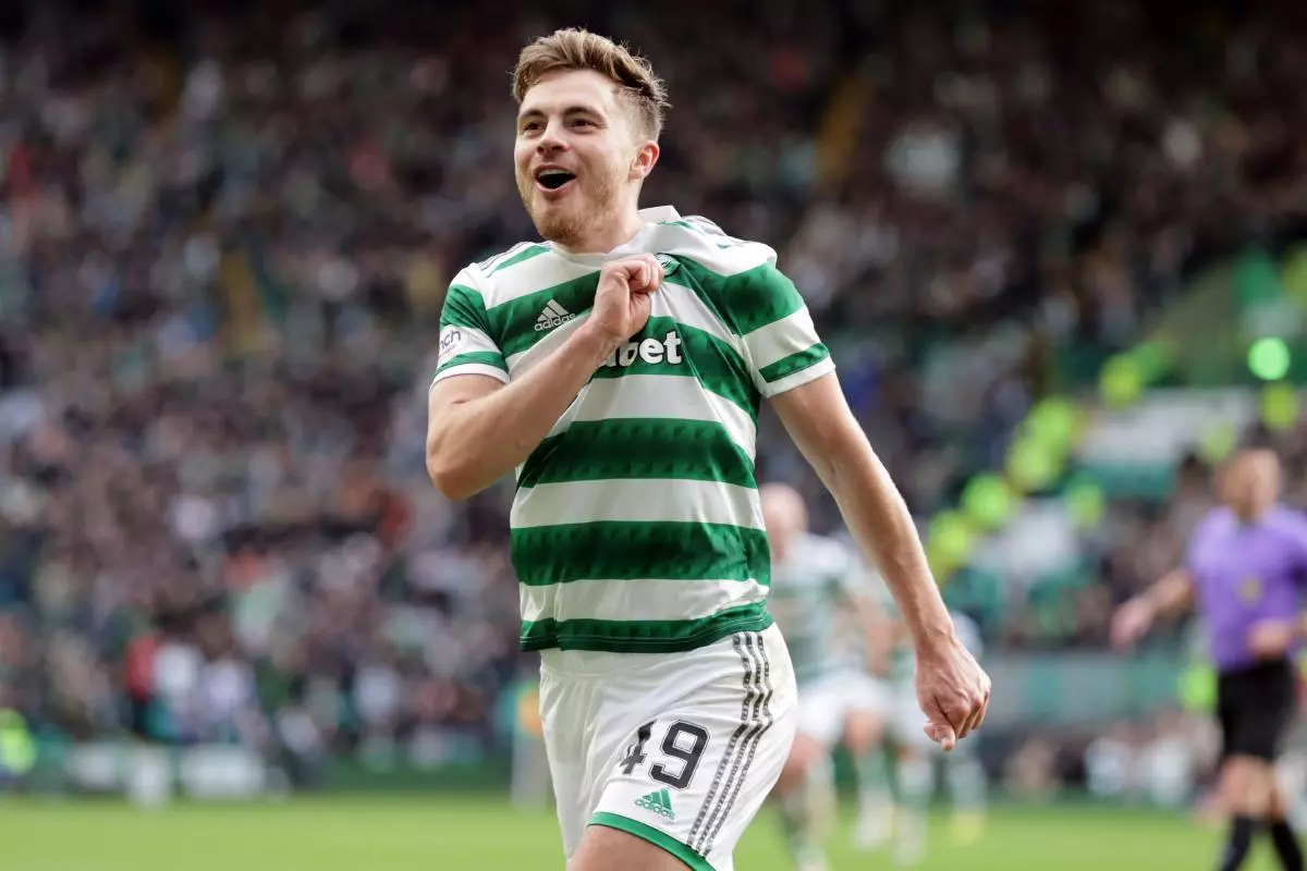 Celtic's James Forrest celebrates scoring