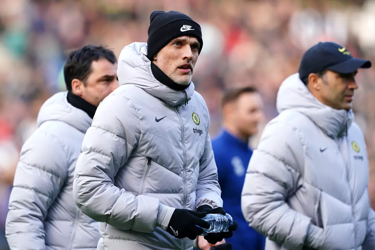 Chelsea manager Thomas Tuchel (left) and first team coach Zsolt Low before the Premier League match at Turf Moor, Burnley. Picture date: Saturday March 5, 2022.