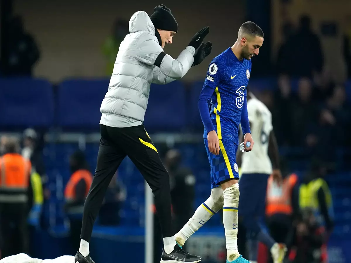 Chelsea boss Thomas Tuchel and Hakim Ziyech