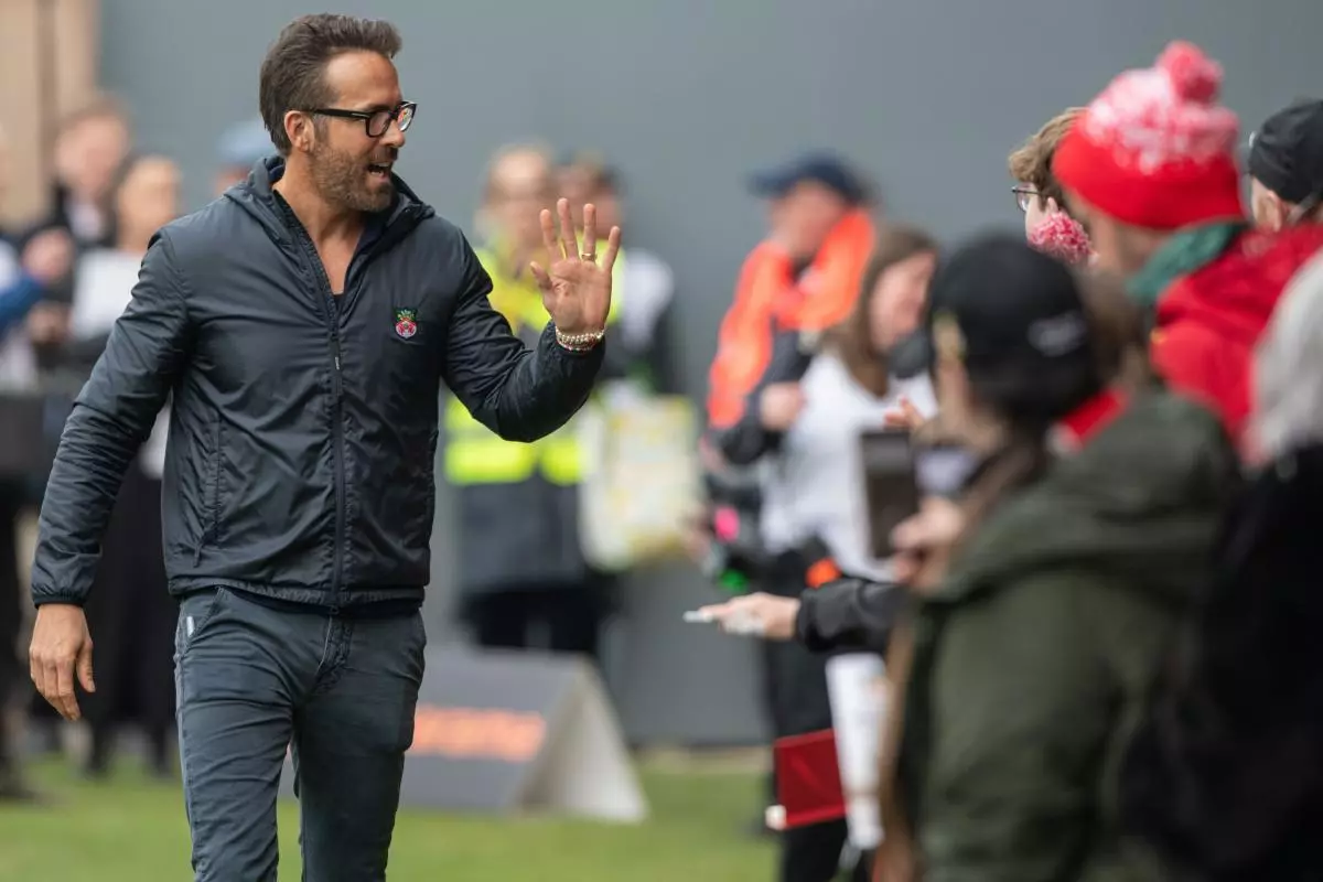 Co-owner Ryan Reynolds meets fans ahead off kick off - April 2023