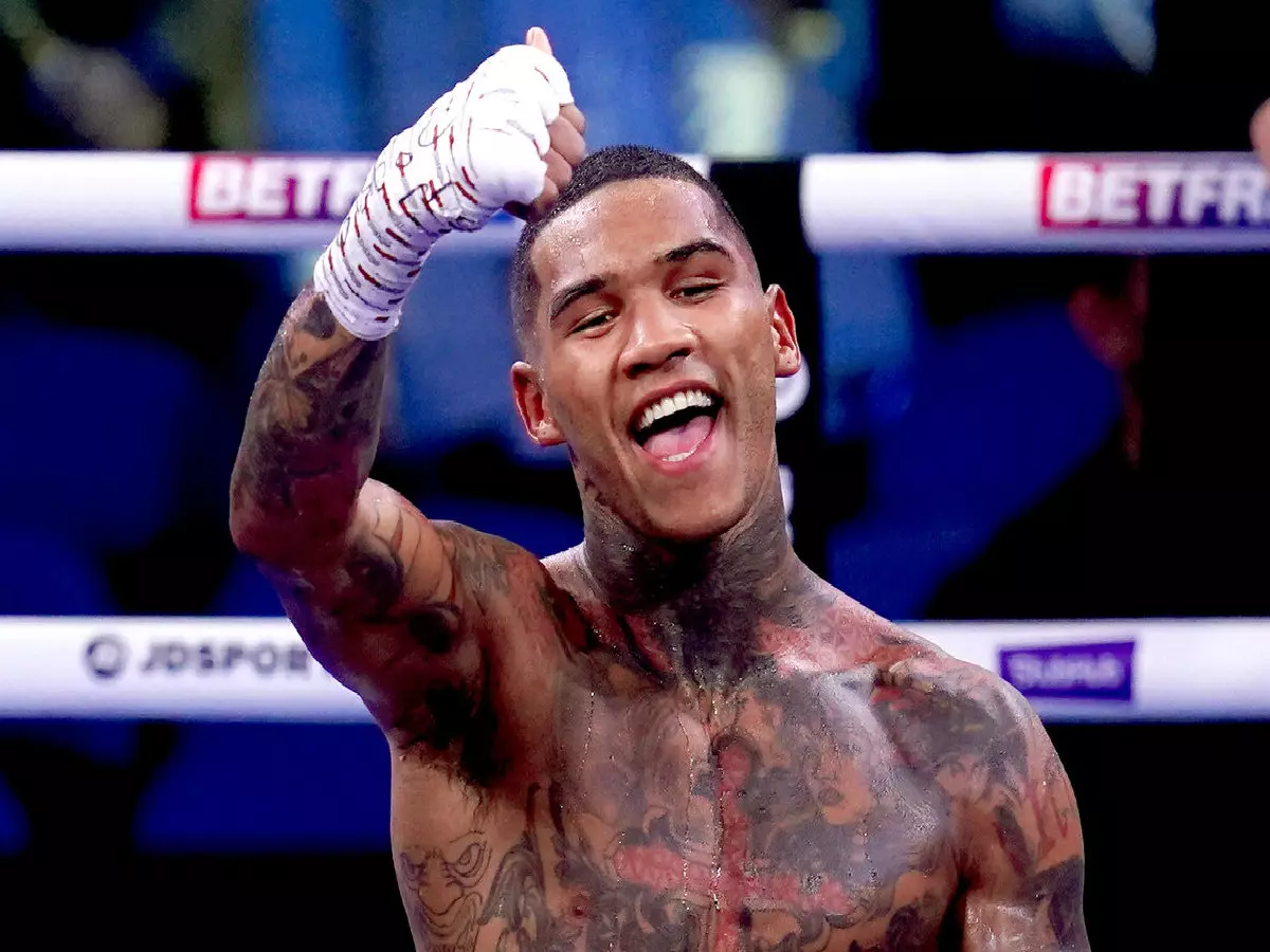 Conor Benn celebrates winning WBA continental welterweight title