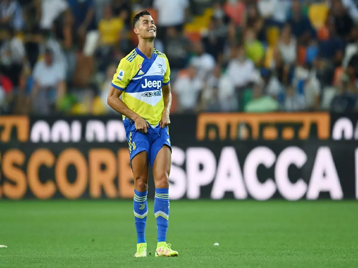 Cristiano Ronaldo stands in frustration after Juventus draw to Udinese in their Serie A opener