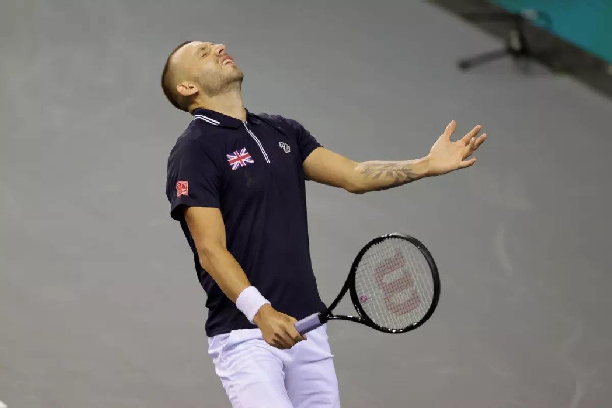 Dan Evans at the Davis Cup - 2022