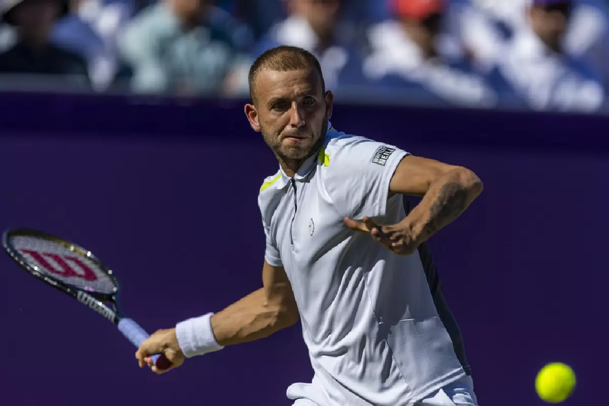 Dan Evans in action - Jun 2022