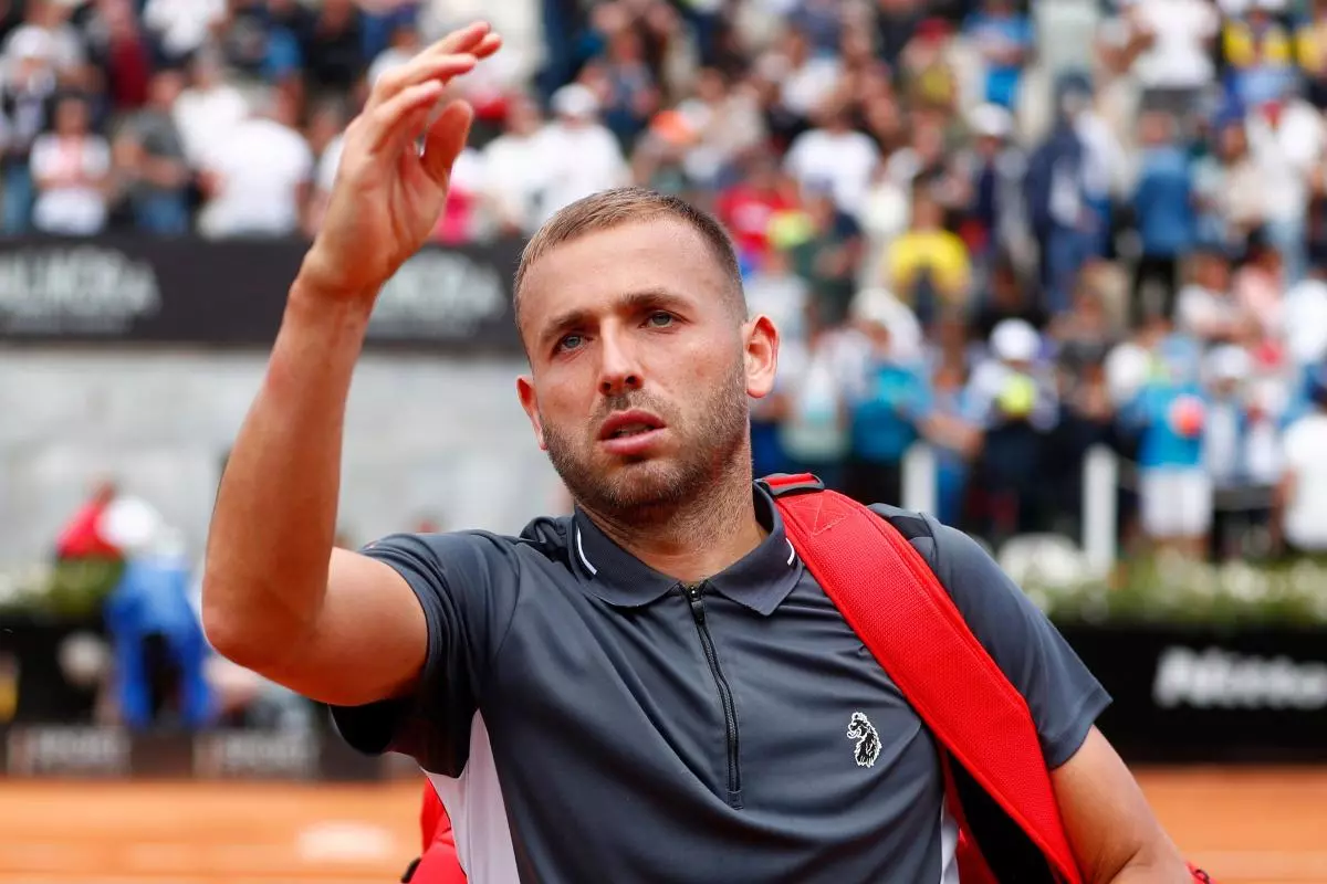 Britain's Dan Evans reacts