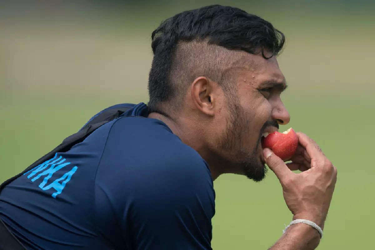 Danushka Gunathilaka ahead of the first T20I cricket match against Bangladesh in Dhaka
