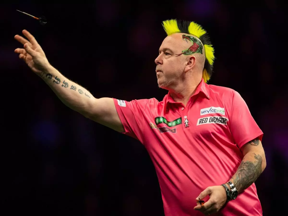 26th April 2018, The Manchester Arena, Manchester, England; Unibet Premier League Darts, Night 13; Peter Wright during his match against Michael Smith