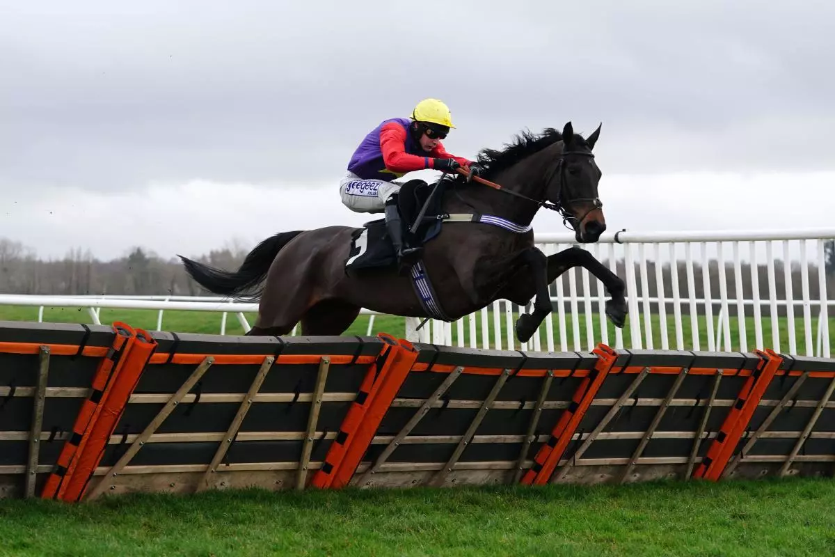 Dashel Drasher ridden by Rex Dingle jumps a fence before going on to win the Bank A Winner With MansionBet Handicap Hurdle