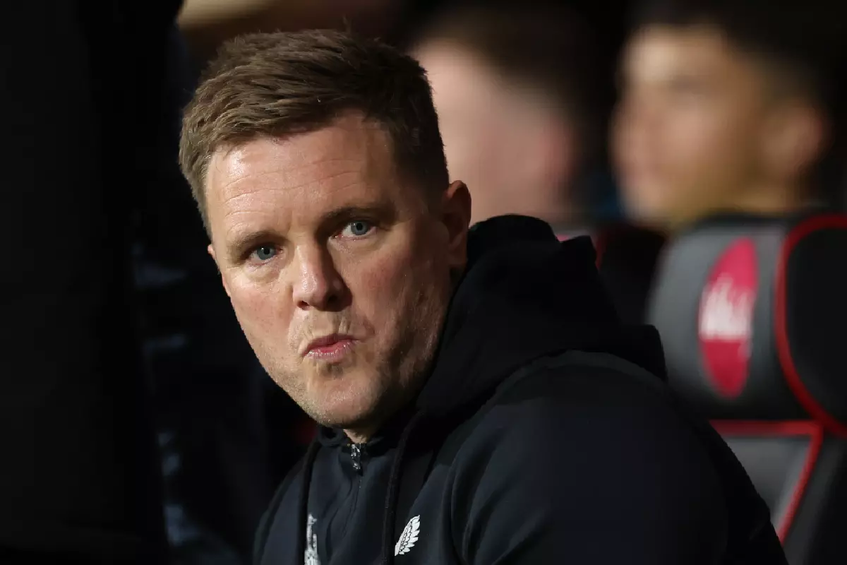 Eddie Howe looks on against Liverpool Feb 2023