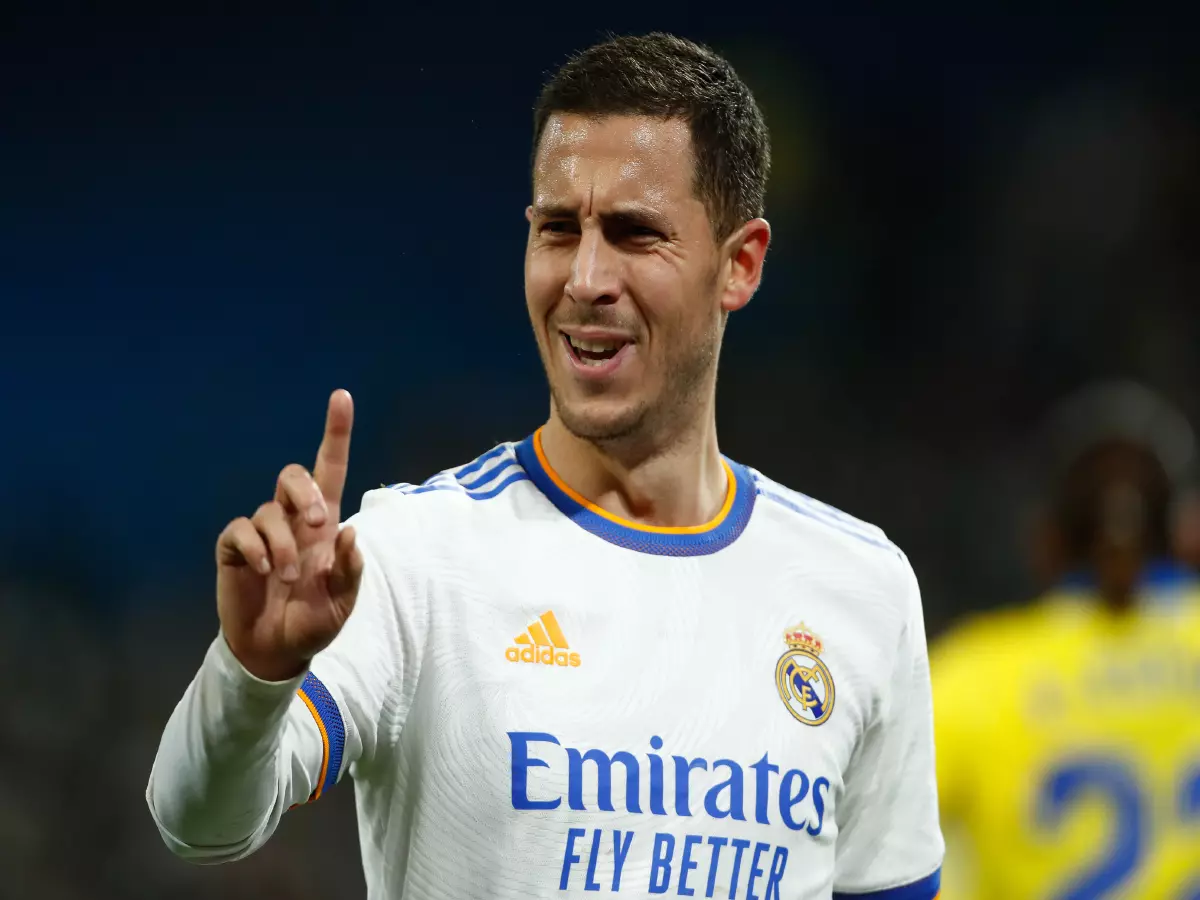 Eden Hazard of Real Madrid during the Spanish championship La Liga football match between Real Madrid and Cadiz CF on December 19, 2021