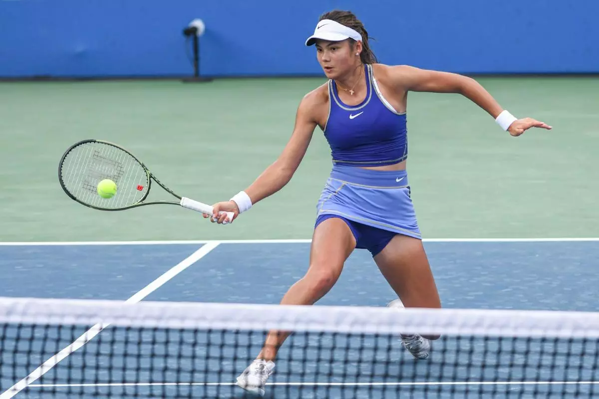 Emma Raducanu in action at the Citi Open