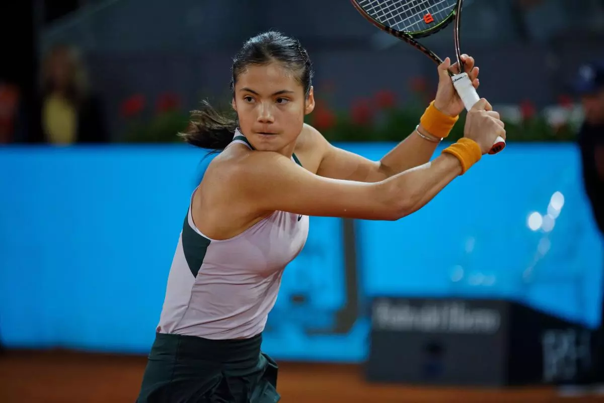 Emma Raducanu in action at the Madrid Open