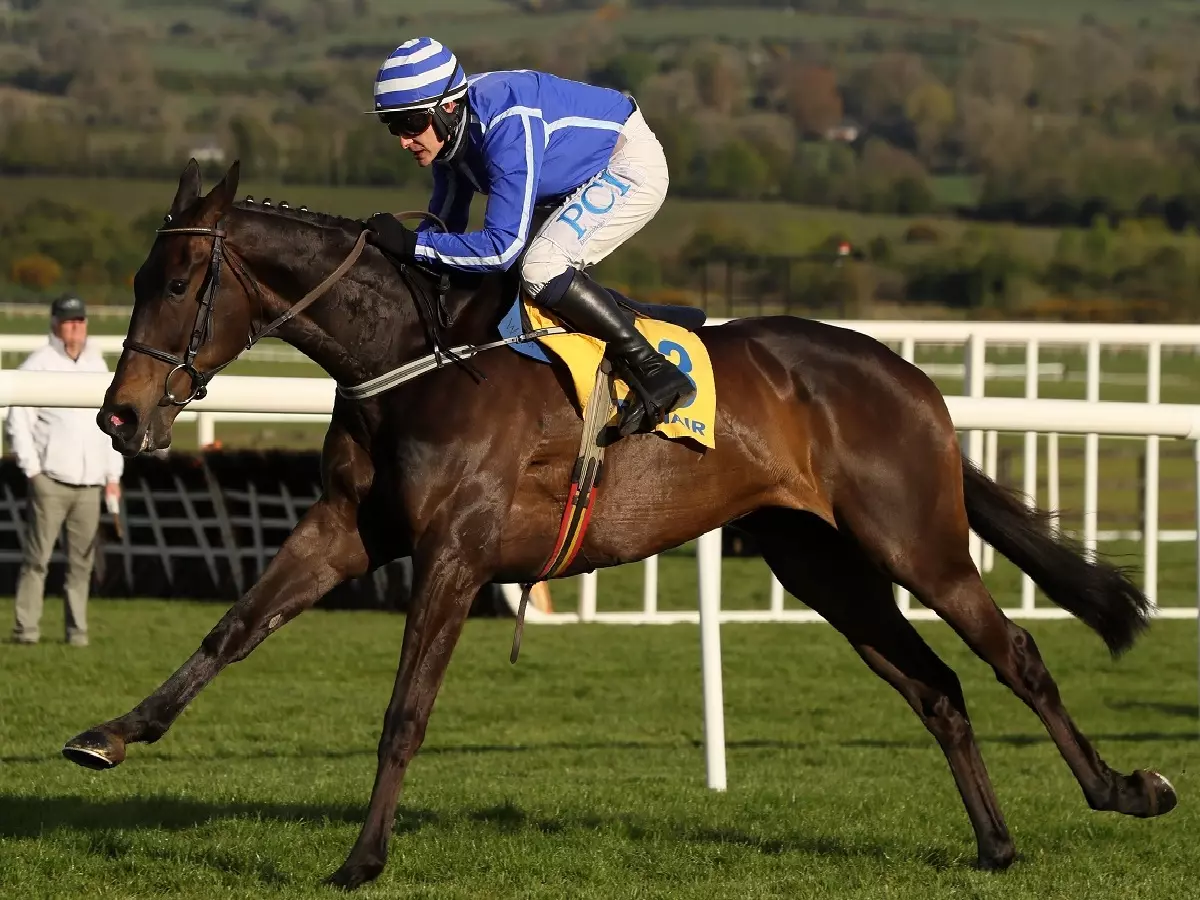 Energumene and Paul Townend winning the Ryanair Chase at Punchestown (April 2021)