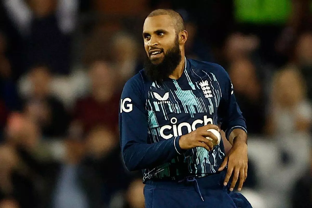 England's Adil Rashid in ODI action