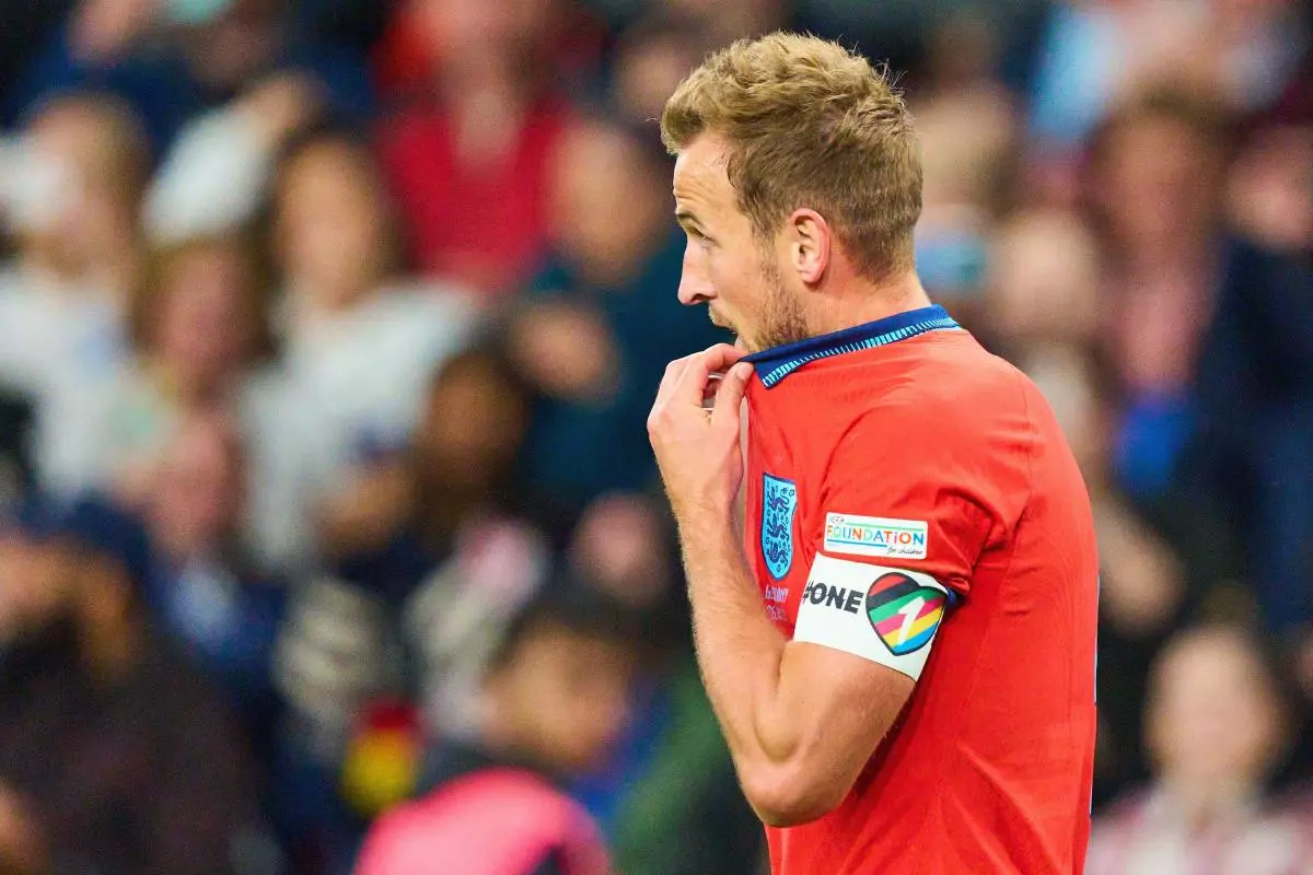 England captain Harry Kane proudly wears the OneLove armband in support of LBGTQ+ communities around the world