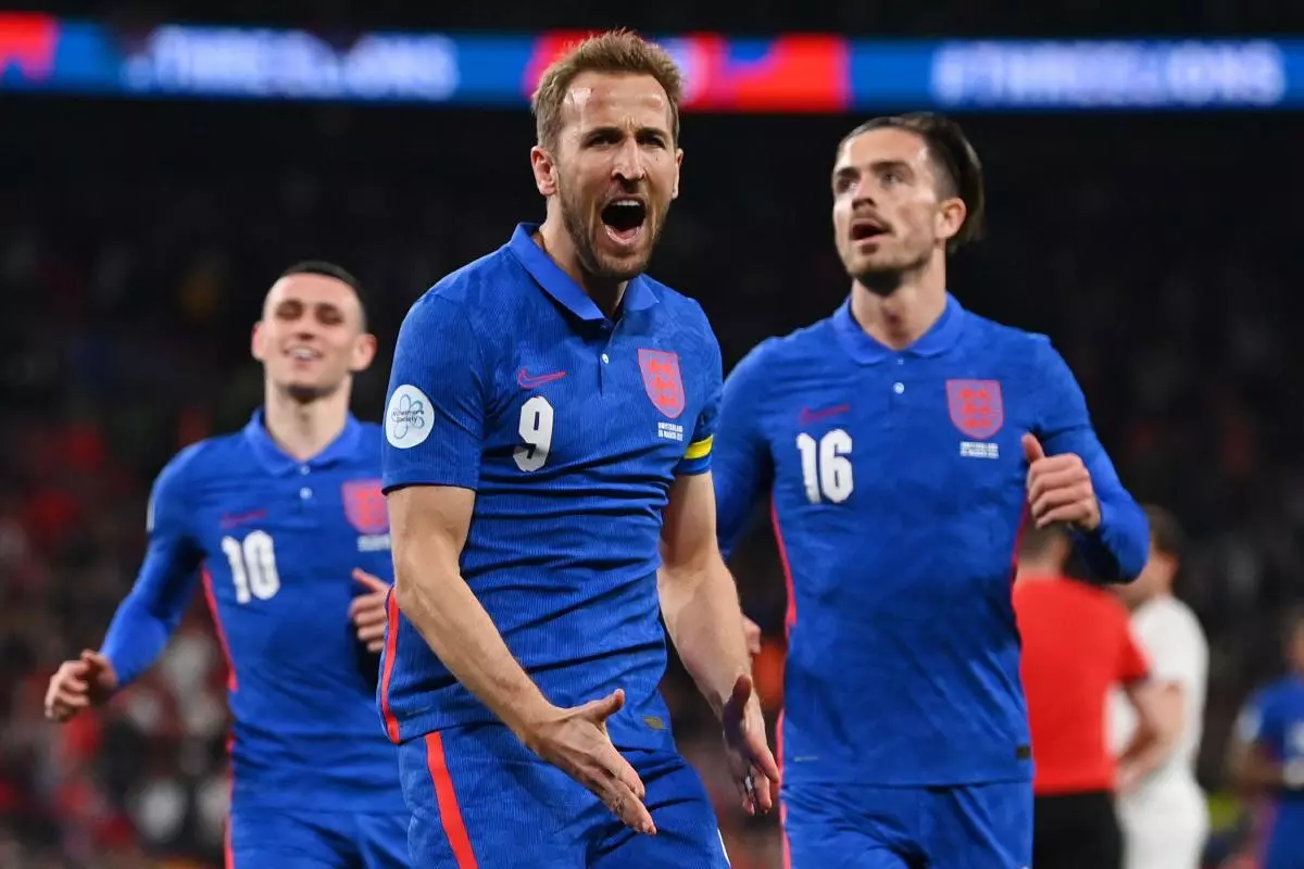 England's Harry Kane celebrates