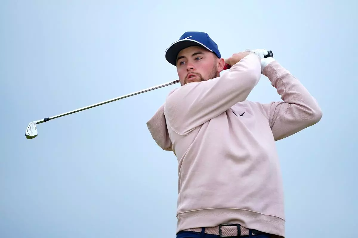 England's Alex Fitzpatrick tees off the 2nd during day two of The Open at Royal Liverpool - July 2023