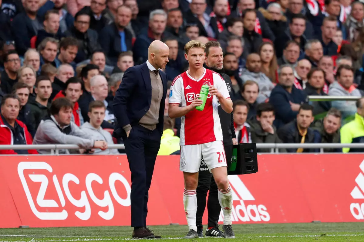 Erik ten Hag and Frenkie de Jong at Ajax