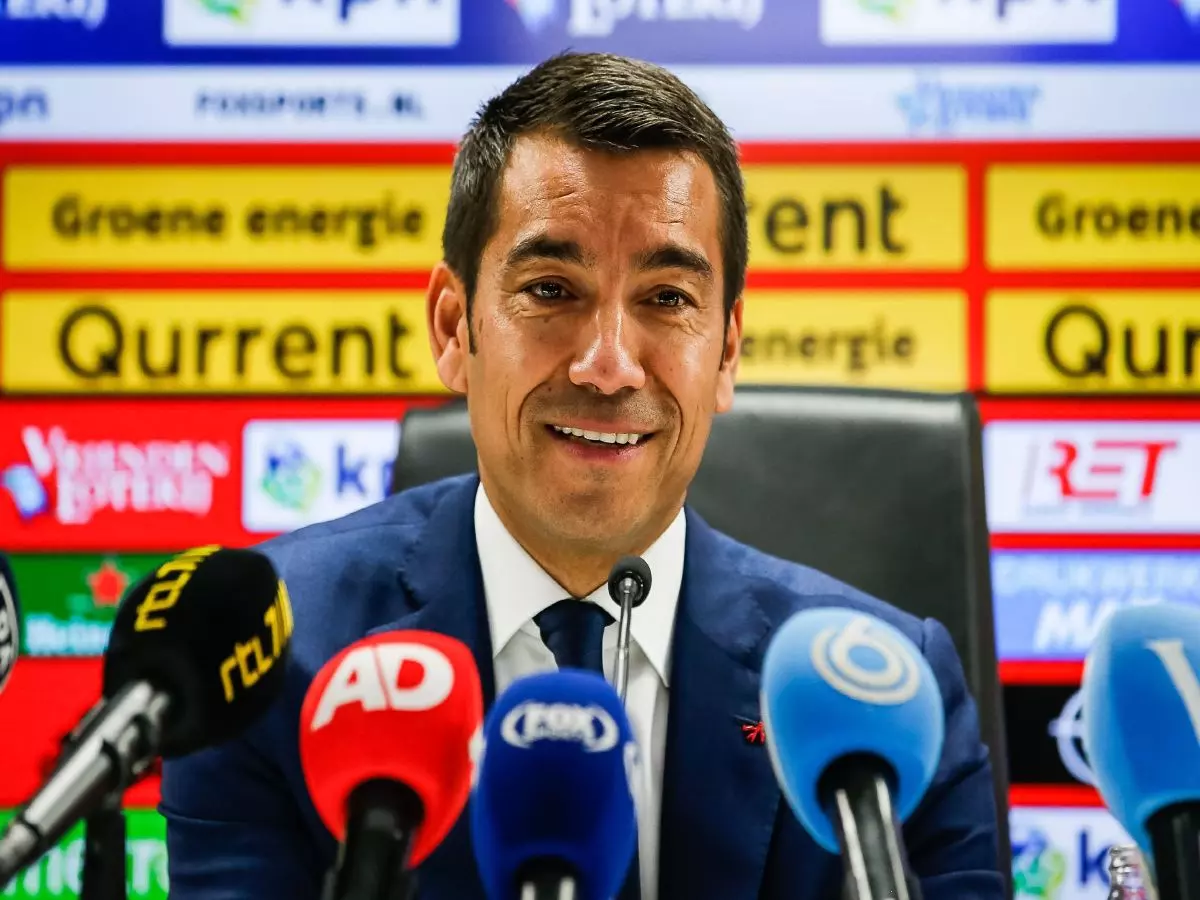 Feyenoord trainer/coach Giovanni van Bronckhorst at his last press conference after the match