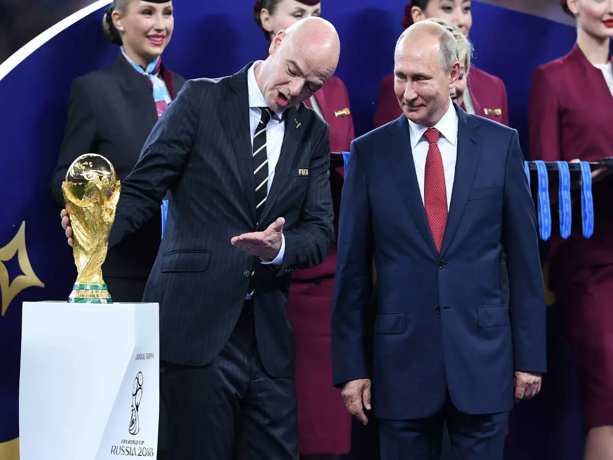 FIFA-Praesident Gianni Infantino and Russian President Vladimir Putin
