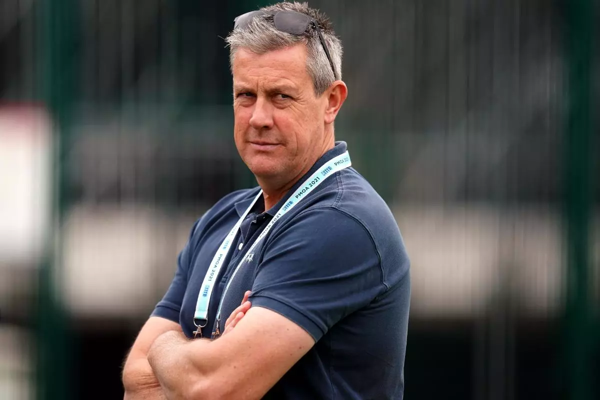 Former England Cricket Managing Director Ashley Giles during a nets session at Emirates Old Trafford - Sept 2021
