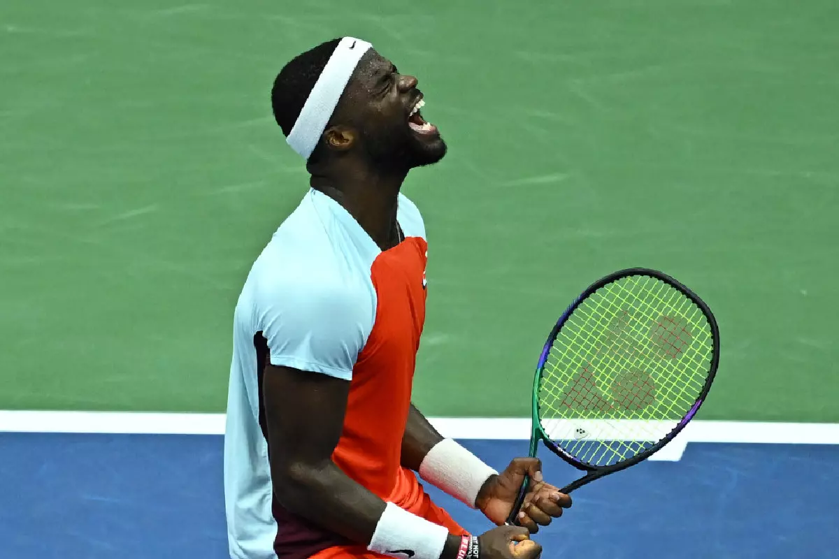 Frances Tiafoe during the US Open quarter-finals